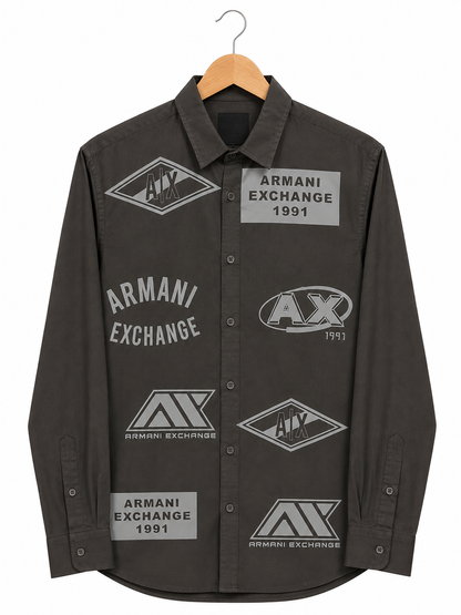 ARMANI EXCHANGE AX CHARCOAL GREY SHIRT