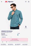 ARMANI EXCHANGE AX TEAL BLUE COLOUR SHIRT