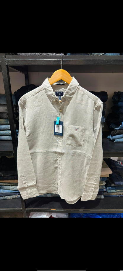 GANT LINEN SHIRT OFF WHITE COLOUR
