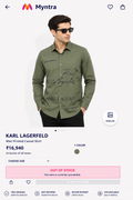 KARL LAGERFELD OLIVE GREEN COLOUR SHIRT