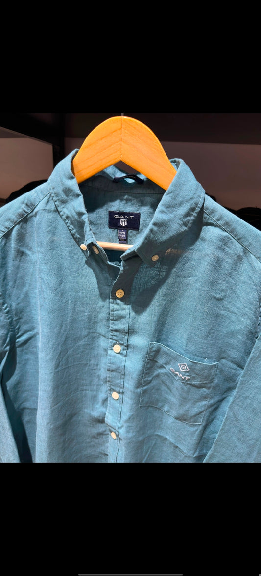 GANT LINEN OCEAN TEAL SHIRT