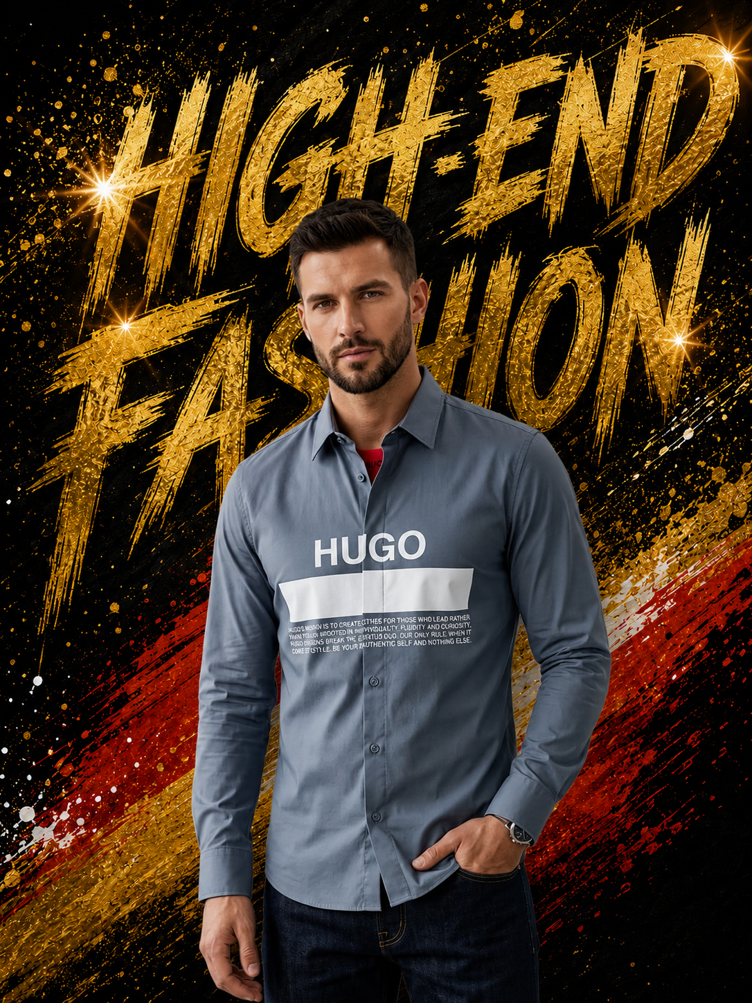 HUGO BOSS GRAY SHIRT