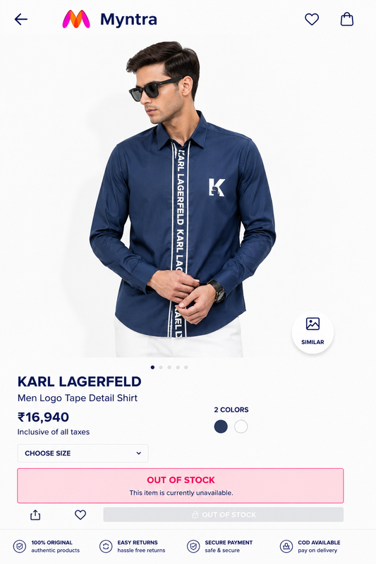KARL LAGERFELD STEEL BLUE SHIRT