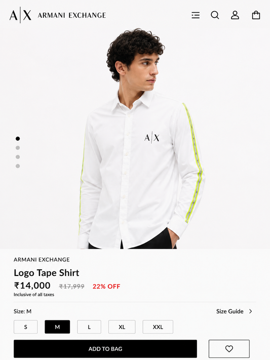 ARMANI EXCHANGE AX WHITE SHIRT