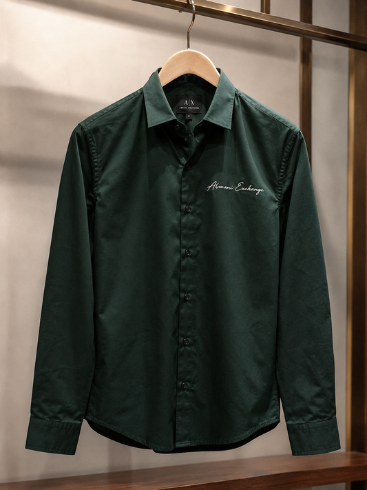 ARMANI EXCHANGE AX DARK GREEN SHIRT