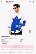 DSQUARED2 WHITE/ROYAL BLUE COLOUR SHIRT
