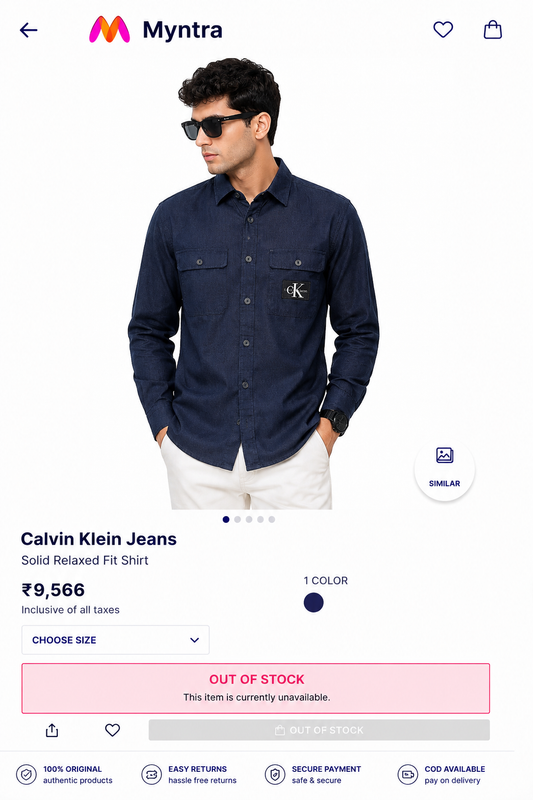 CALVIN KLEIN JEANS DARK NAVY BLUE SHIRT