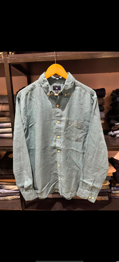 GANT LINEN SHIRT SMOKY TEAL COLOUR