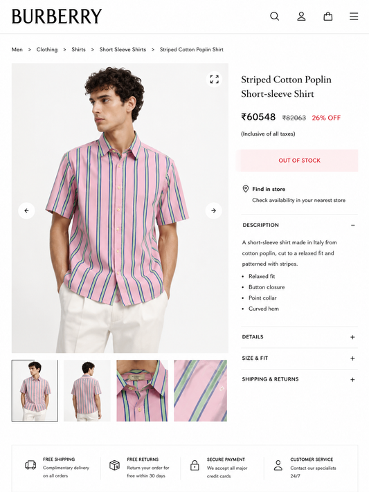 BURBERRY PINK SHIRT