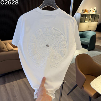 CHROME HEART IMPORTED LUXURY HIGH QUALITY WHITE TSHIRT