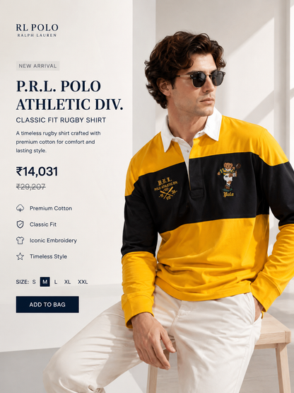 RL POLO YELLOW FULL SLEEVE TSHIRT
