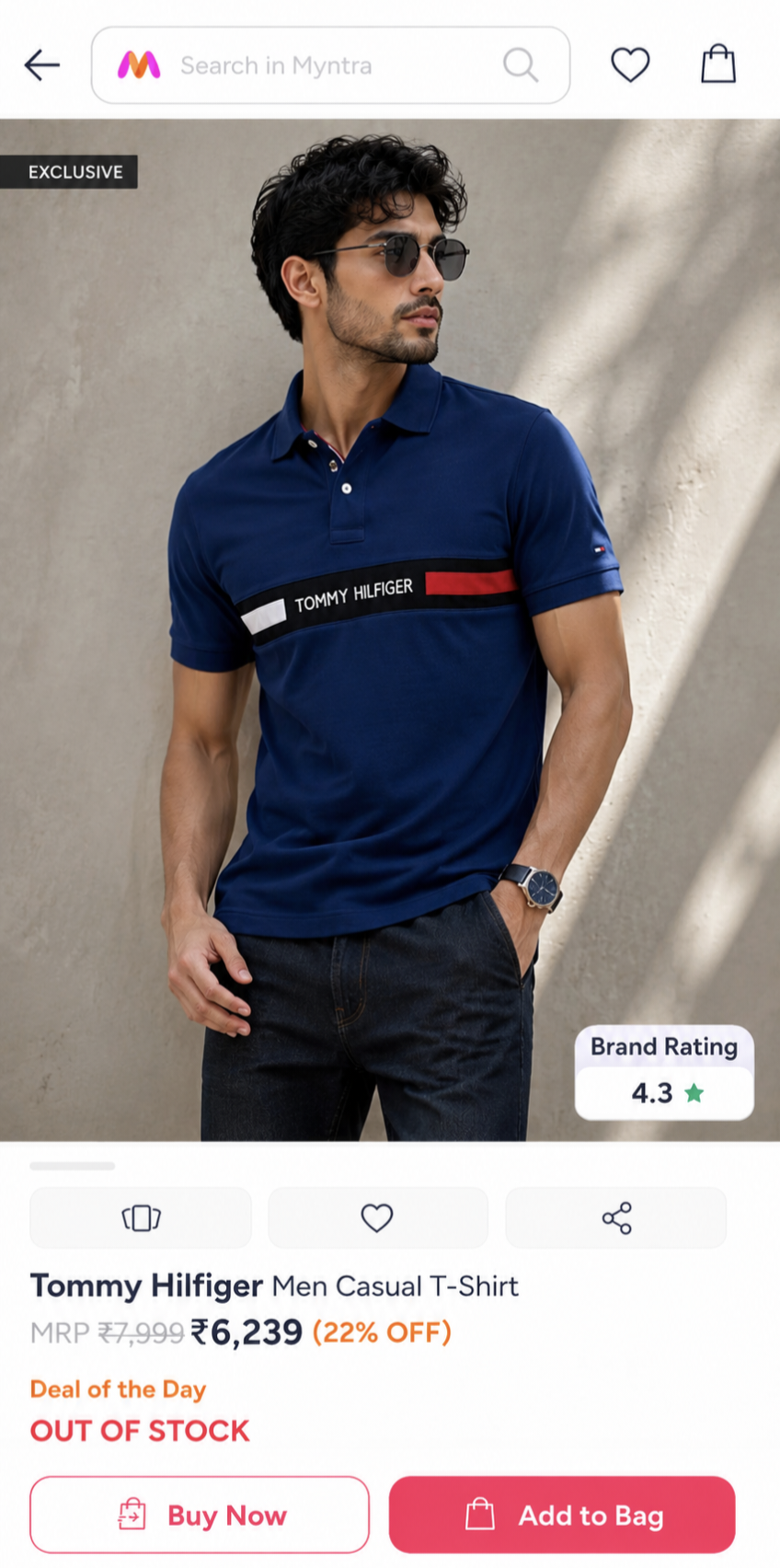 TOMMY HILFIGER BLUE COLOUR TSHIRT