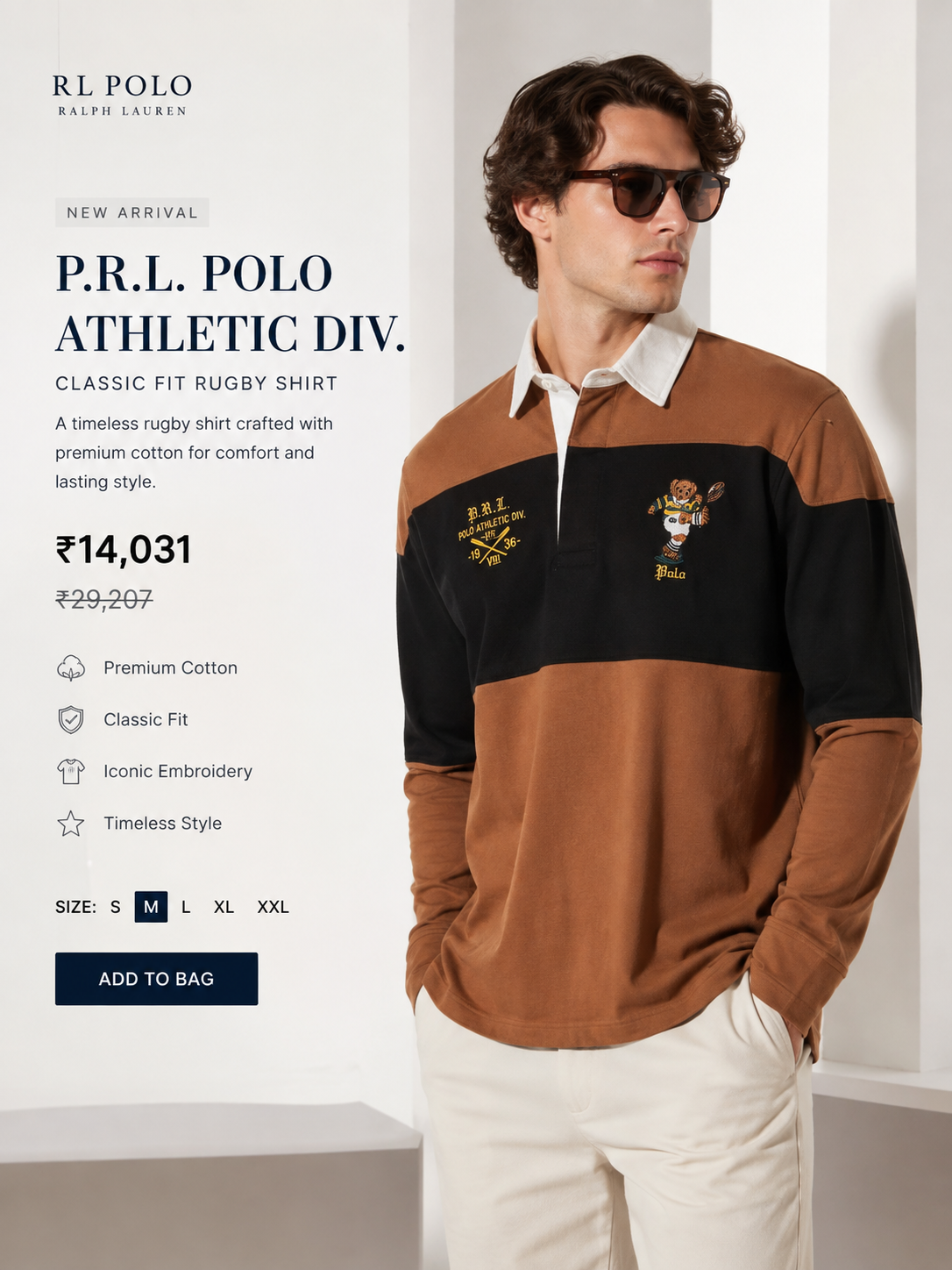 RL POLO BROWN FULL SLEEVE TSHIRT