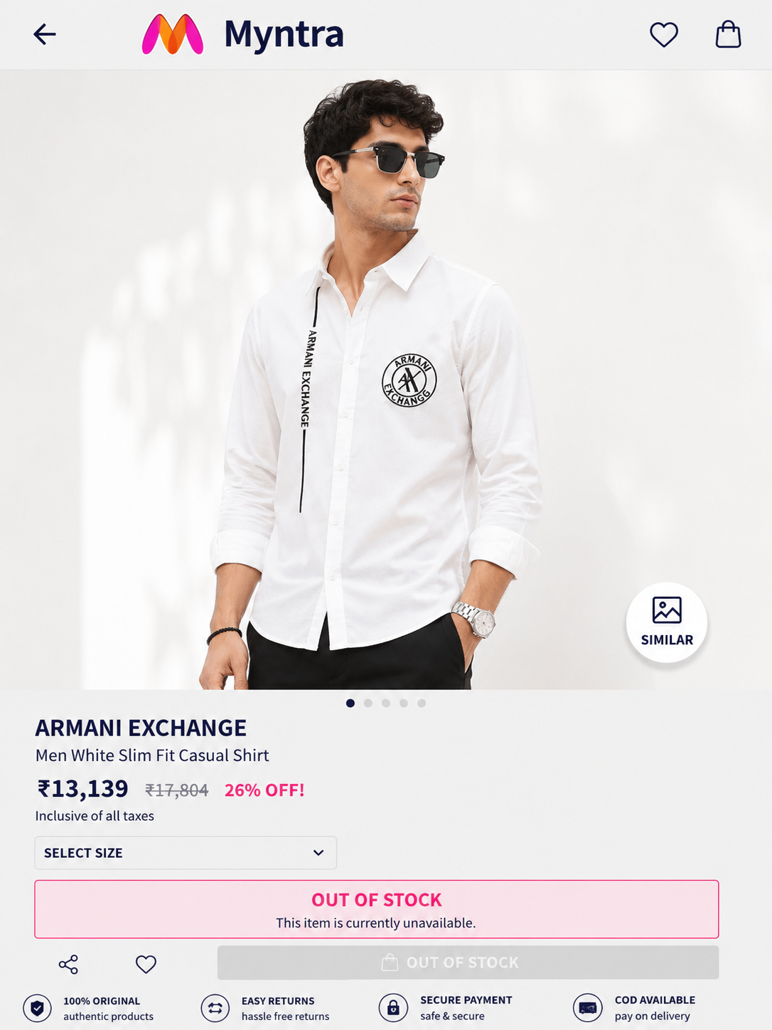 ARMANI EXCHANGE AX WHITE SHIRT