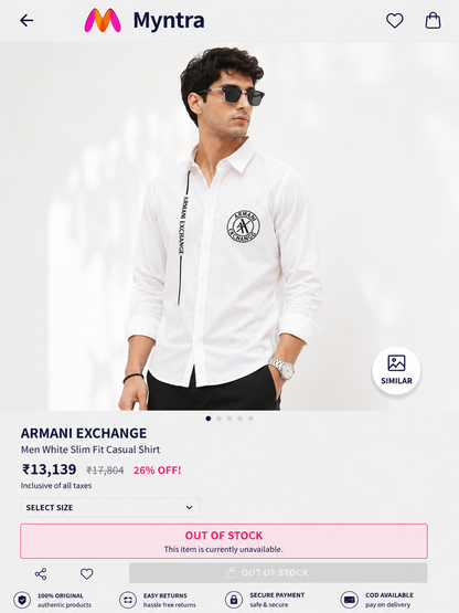 ARMANI EXCHANGE AX WHITE SHIRT