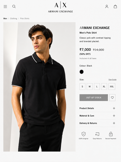ARMANI EXCHANGE AX BLACK T-SHIRT