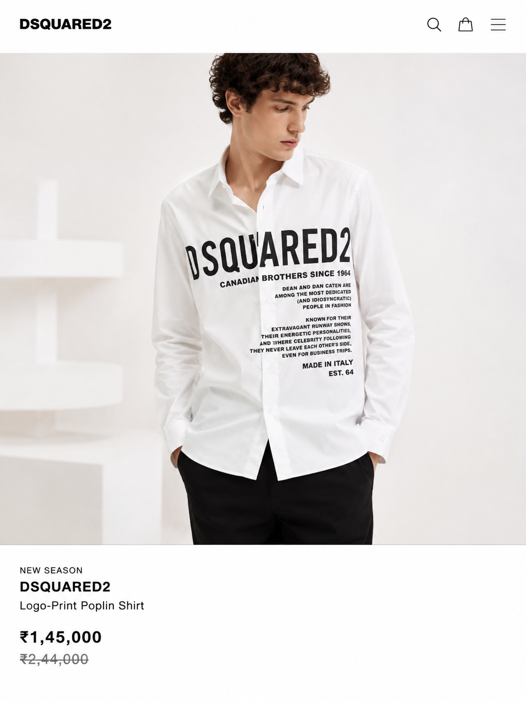DSQUARED2 WHITE SHIRT