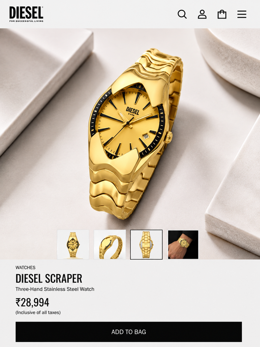 DIESEL PREMIUM GOLDEN WATCH