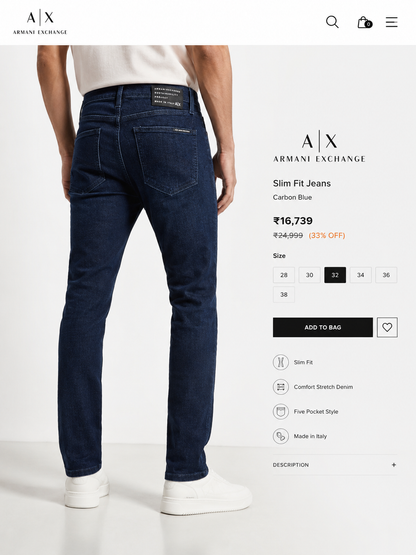 ARMANI EXCHNG AX JEANS CARBON BLUE