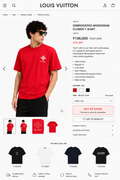 LOUIS VUITTON IMPORTED LUXURY HIGH QUALITY RED TSHIRT
