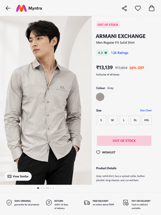 ARMANI EXCHANGE AX GREY SHIRT