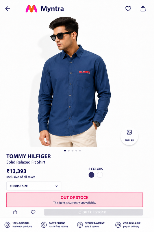 TOMMY HILFIGER NAVY BLUE SHIRT