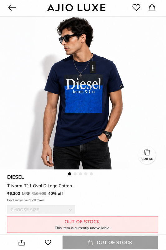 DIESEL DARK BLUE TSHIRT