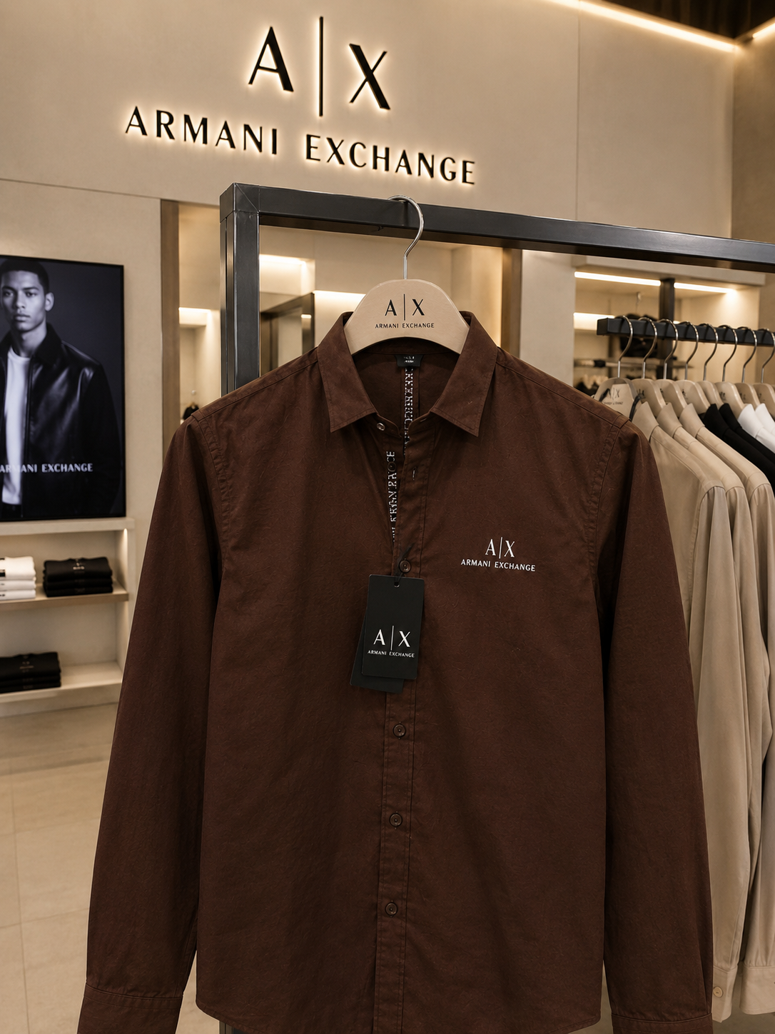 ARMANI EXCHANGE AX BROWN SHIRT