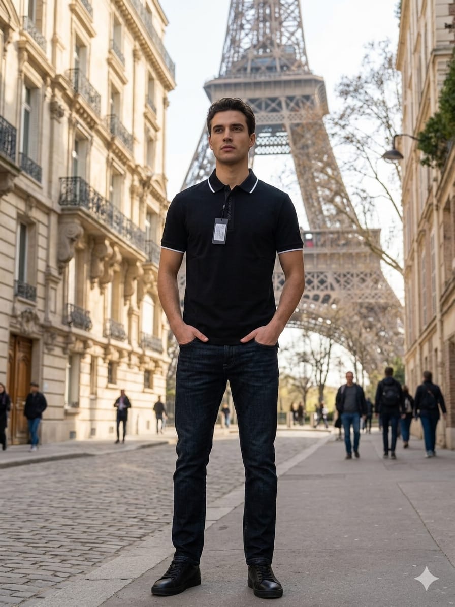 ARMANI EXCHANGE BLACK T-SHIRT