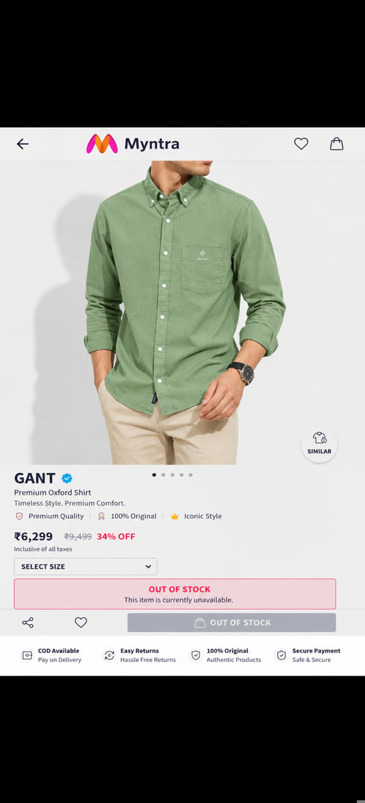 GANT LINEN DUSTY GREEN SHIRT