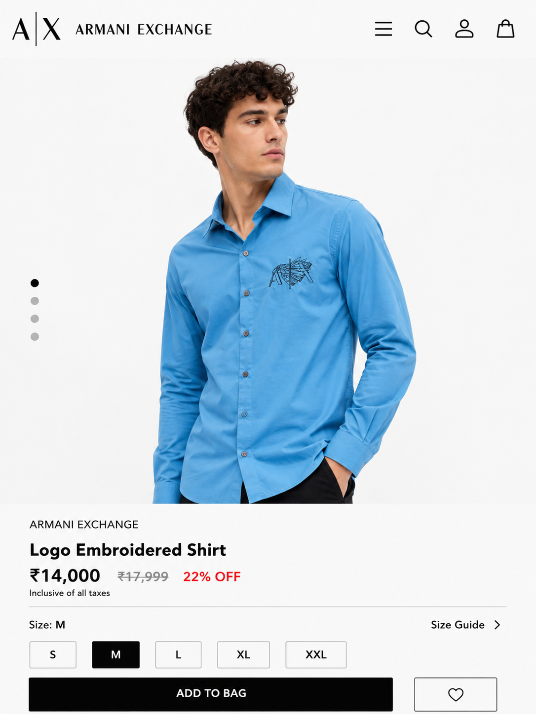 ARMANI EXCHANGE AX BLUE SHIRT