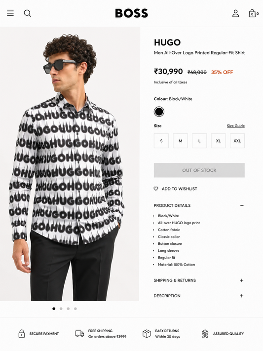BOSS BLACK/WHITE SHIRT