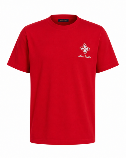 LOUIS VUITTON IMPORTED LUXURY HIGH QUALITY RED TSHIRT