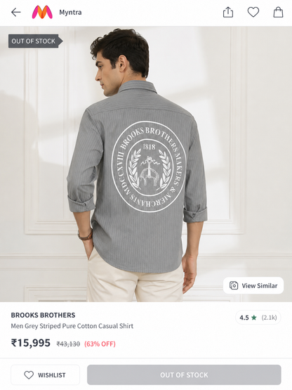 BROOKS BROTHERS GREY STRIPED SHIRT
