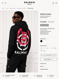 BALMAIN PARIS MEN'S PREMIUM BLACK HOODIE