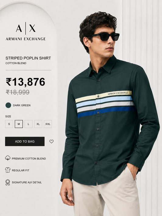 ARMANI EXCHANGE AX BOTTLE GREEN SHIRT
