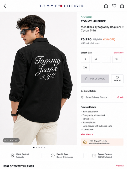 TOMMY HILFIGER BLACK SHIRT