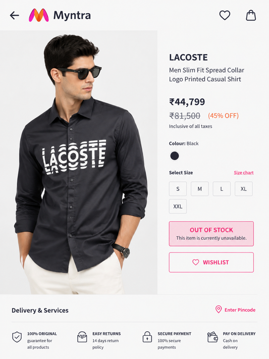 LACOSTE BLACK SHIRT