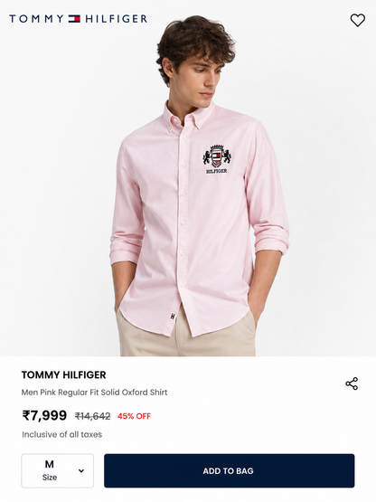TOMMY HILFIGER PINK SHIRT