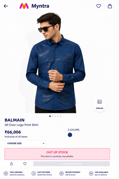 BALMAIN NAVY BLUE COLOUR SHIRT
