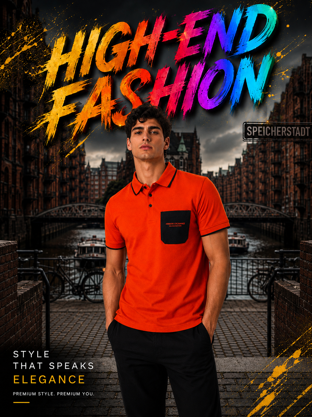 ARMANI EXCHANGE AX ORANGE TSHIRT
