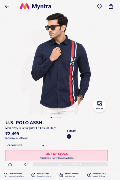 U.S. POLO ASSN. NAVY BLUE COLOUR SHIRT