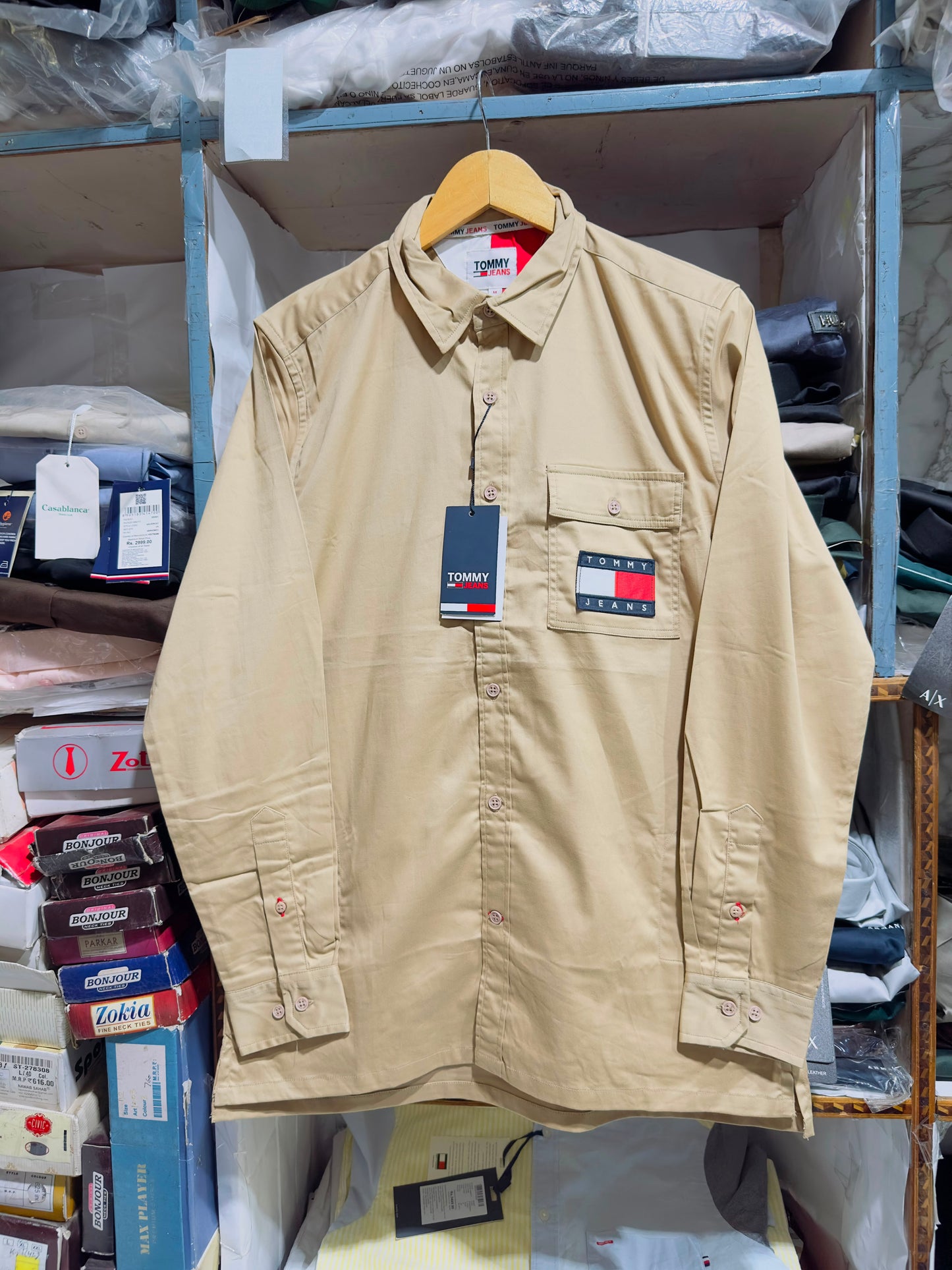 TOMMY HILFIGER SAND BEIGE COLOUR SHIRT