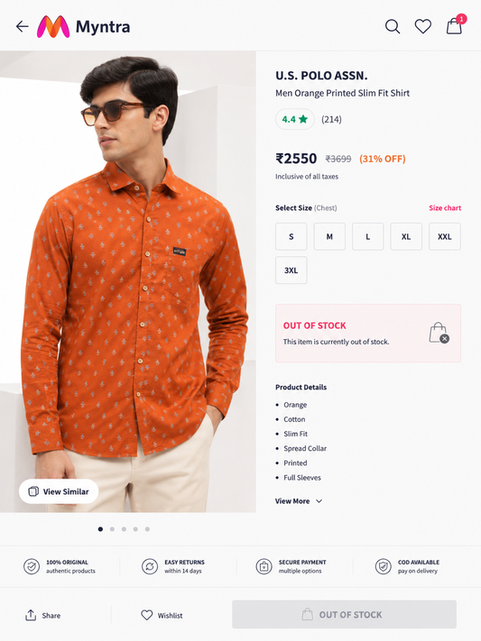 U.S. POLO ASSN. ORANGE SHIRT