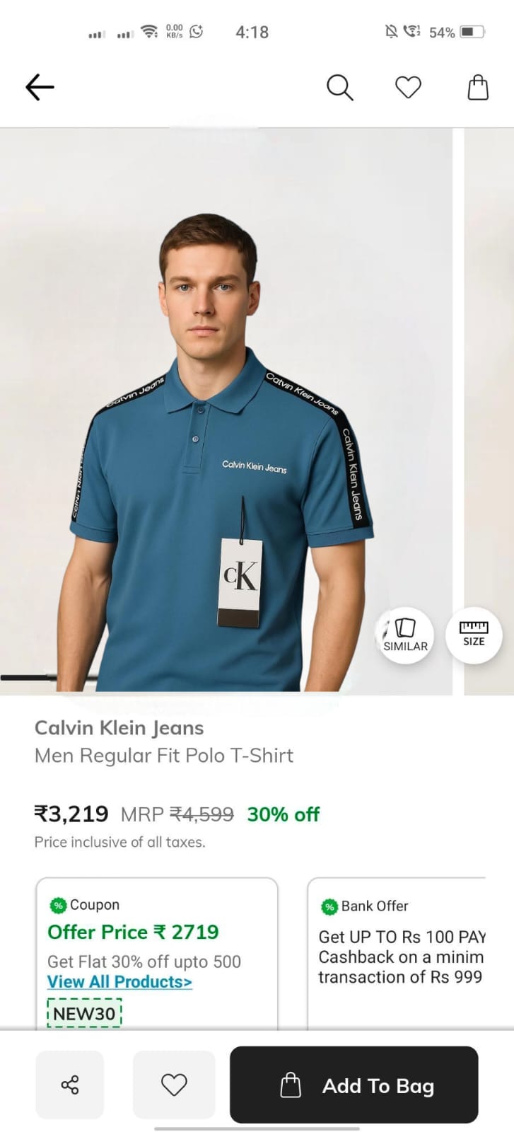 CALVIN KLEIN CK TSHIRT