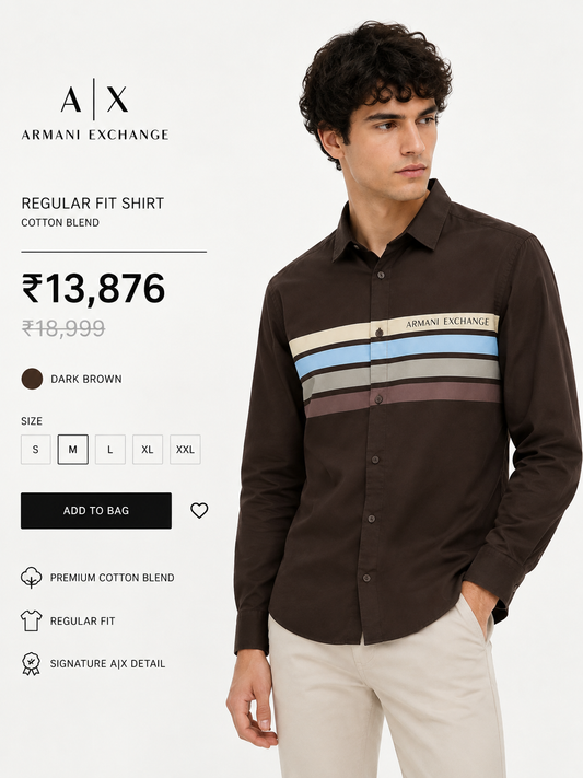 ARMANI EXCHANGE AX BROWN SHIRT
