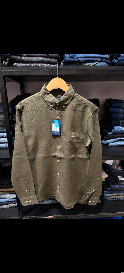 GANT LINEN SHIRT OLIVE GREEN COLOUR