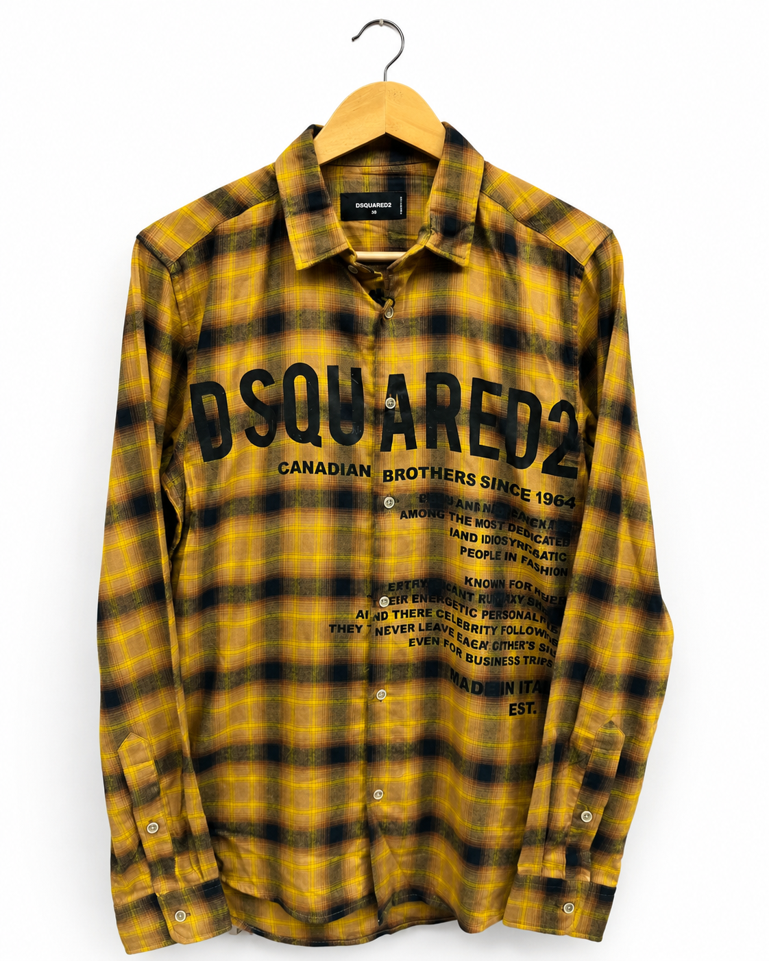 DSQUARED2 YELLOW CHECK SHIRT
