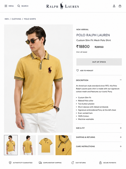 RL POLO YELLOW TSHIRT