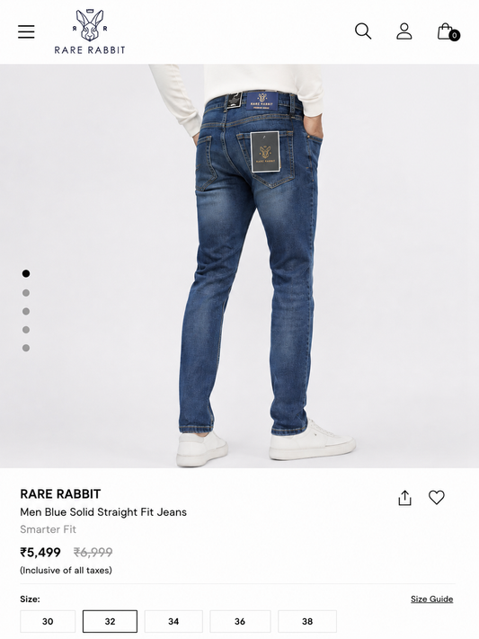 RARE RABBIT GREENISH BLUISH WASH JEANS